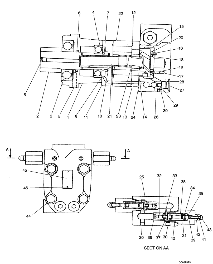 Схема запчастей Case CX14 - (08-16[00]) - MOTOR ASSY, SWING (08) - HYDRAULICS