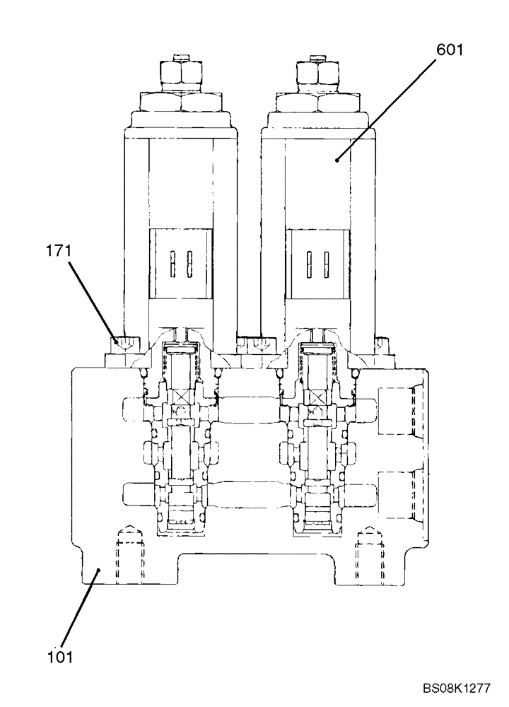 Схема запчастей Case CX27B BTW - (07-041) - VALVE ASSY, SOLENOID (PW35V00002F1) (35) - HYDRAULIC SYSTEMS