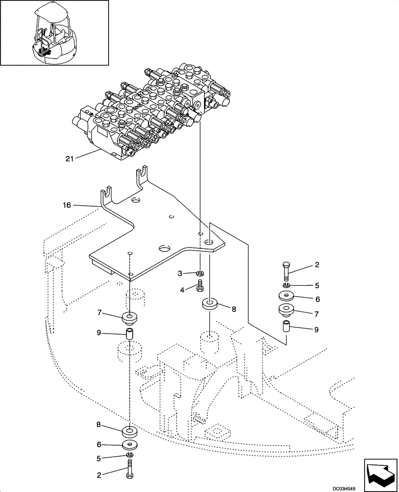 Схема запчастей Case CX25 - (08-32[00]) - VALVE MOUNTING (08) - HYDRAULICS