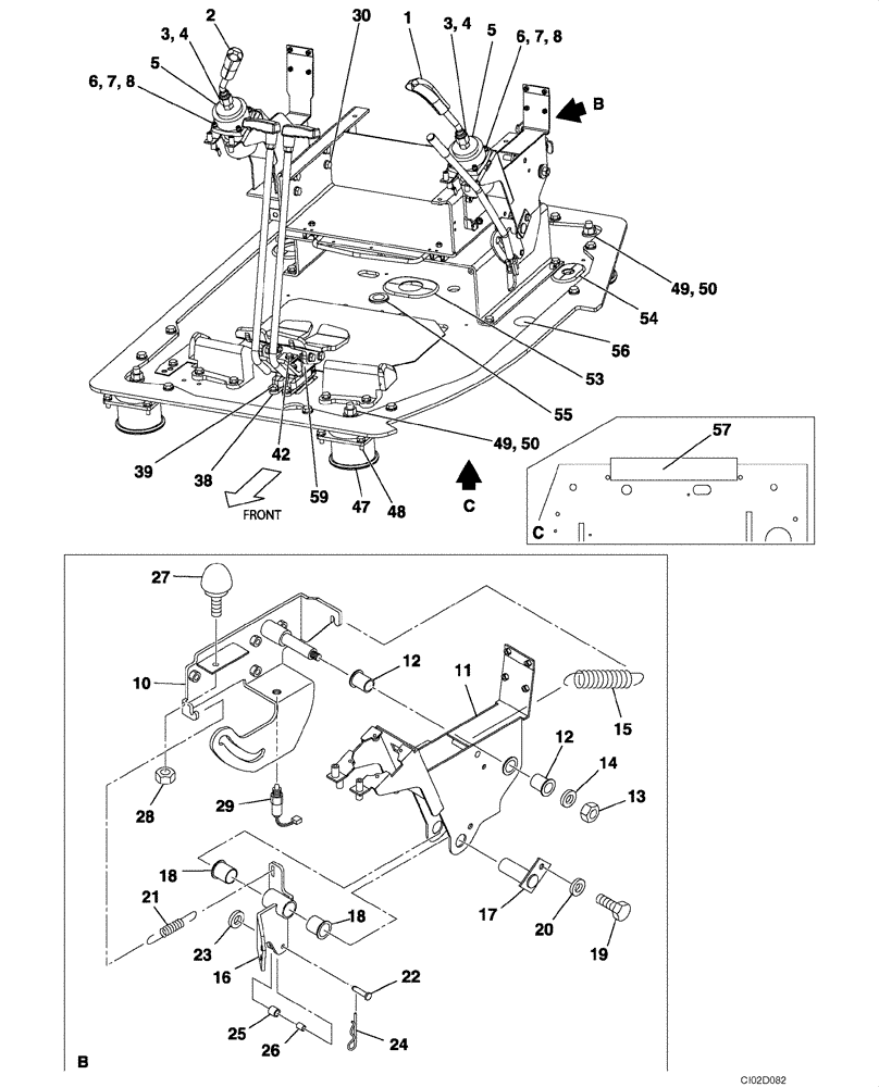 Схема запчастей Case CX75SR - (09-12) - CONTROLS - OPERATORS COMPARTMENT (09) - CHASSIS/ATTACHMENTS