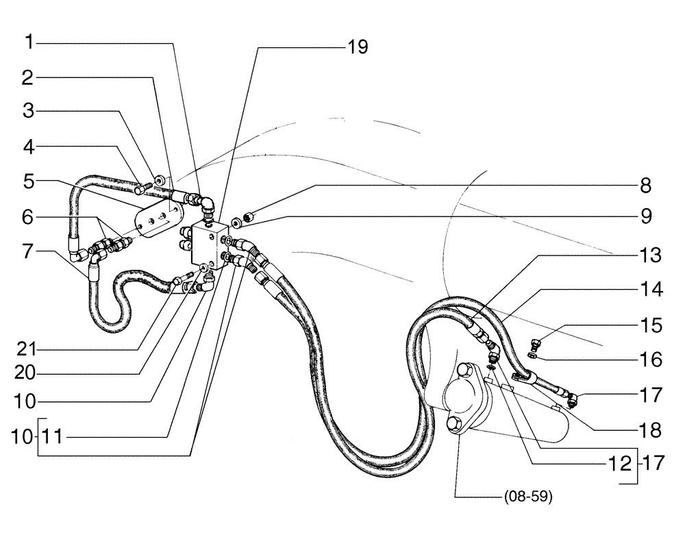 Схема запчастей Case 885B - (08-08[01]) - CIRCLE SHIFT HYDRAULIC SYSTEM (08) - HYDRAULICS