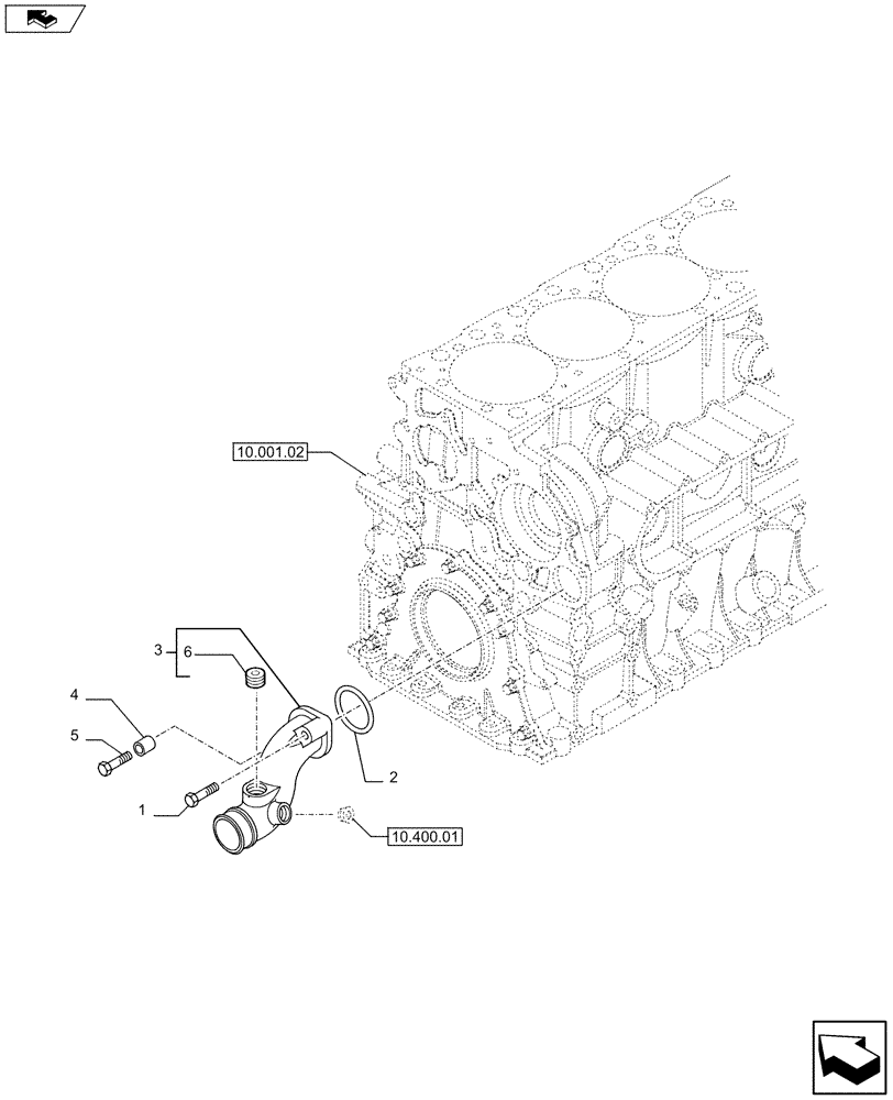 Схема запчастей Case F2CFE614B A003 - (10.402.03) - WATER PUMP PIPES (10) - ENGINE