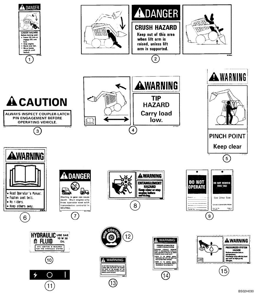 Схема запчастей Case 435 - (09-44) - DECALS - ENGLISH (09) - CHASSIS