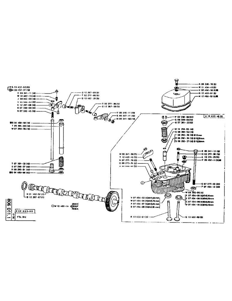 Схема запчастей Case 75P - (031) - DISTRIBUTION PARTS - F5L 912 (01) - ENGINE