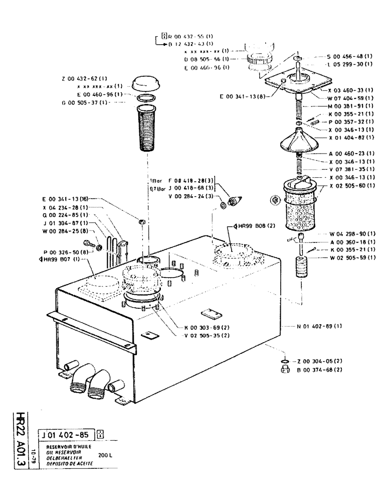 Схема запчастей Case RC200 - (092) - OIL RESERVOIR 