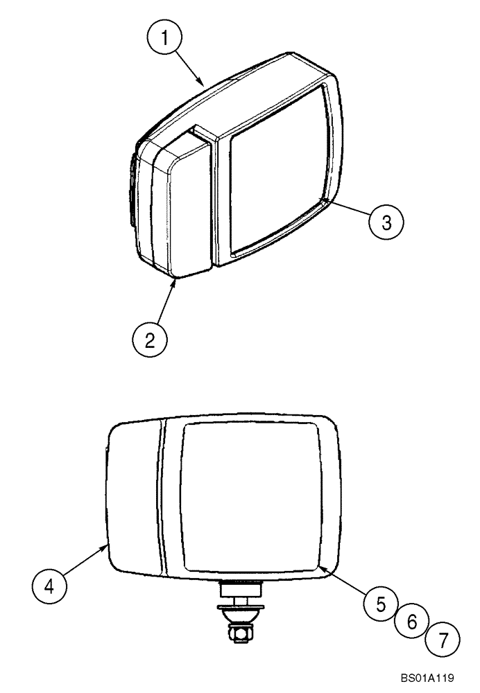 Схема запчастей Case 521D - (04-24B) - LAMP ASSY - LAMP, FRONT (04) - ELECTRICAL SYSTEMS