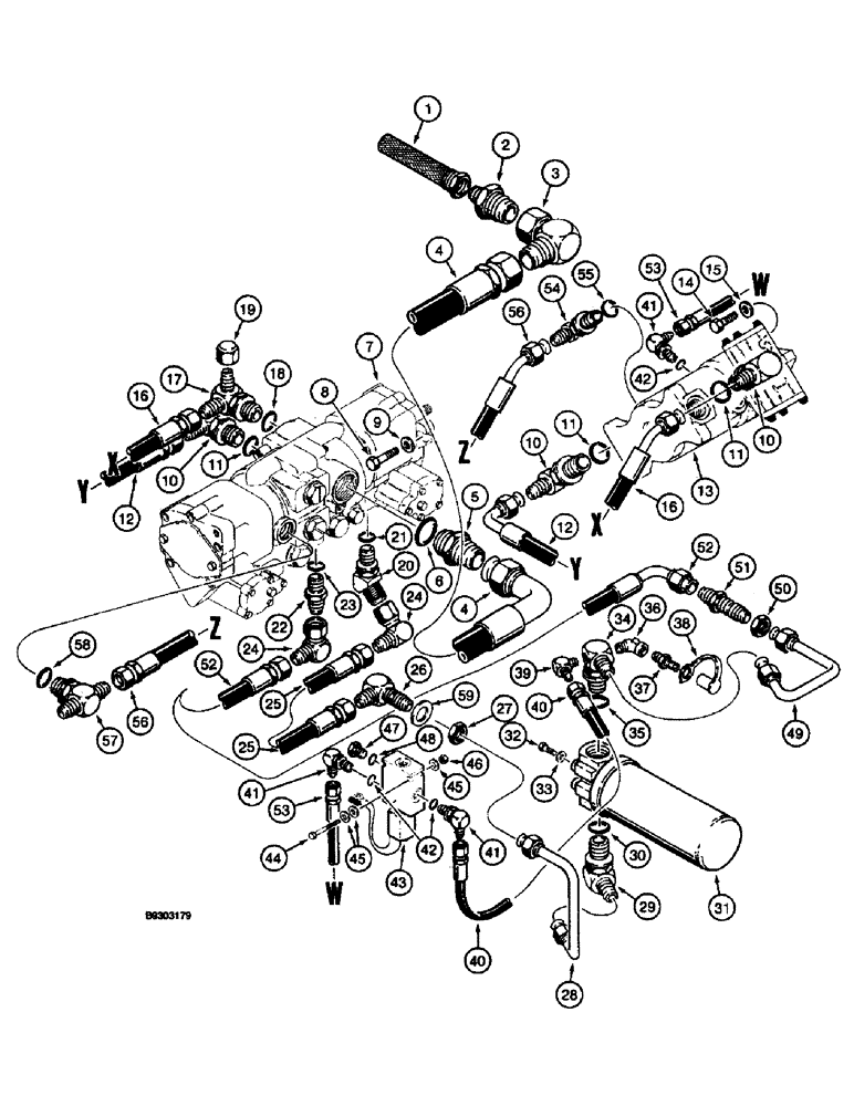 Схема запчастей Case 660 - (6-06) - GROUND DRIVE HYDRAULIC CIRCUIT (06) - POWER TRAIN