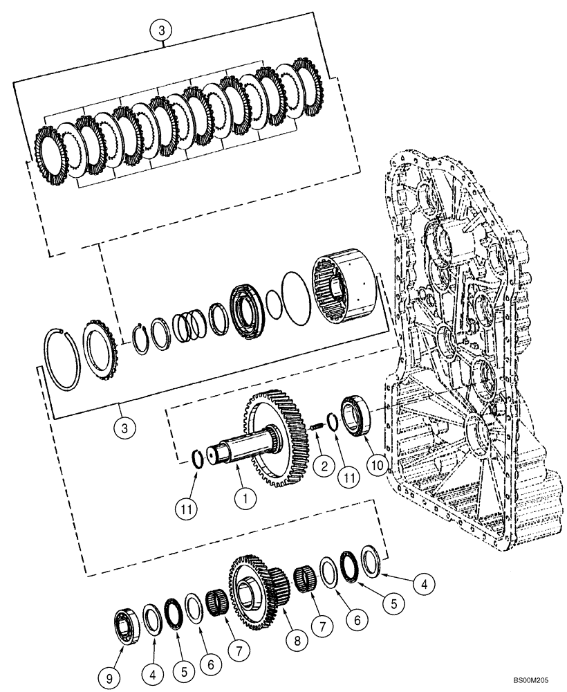 Схема запчастей Case 621D - (06-10) - TRANSMISSION - CLUTCH ASSY, THIRD (06) - POWER TRAIN