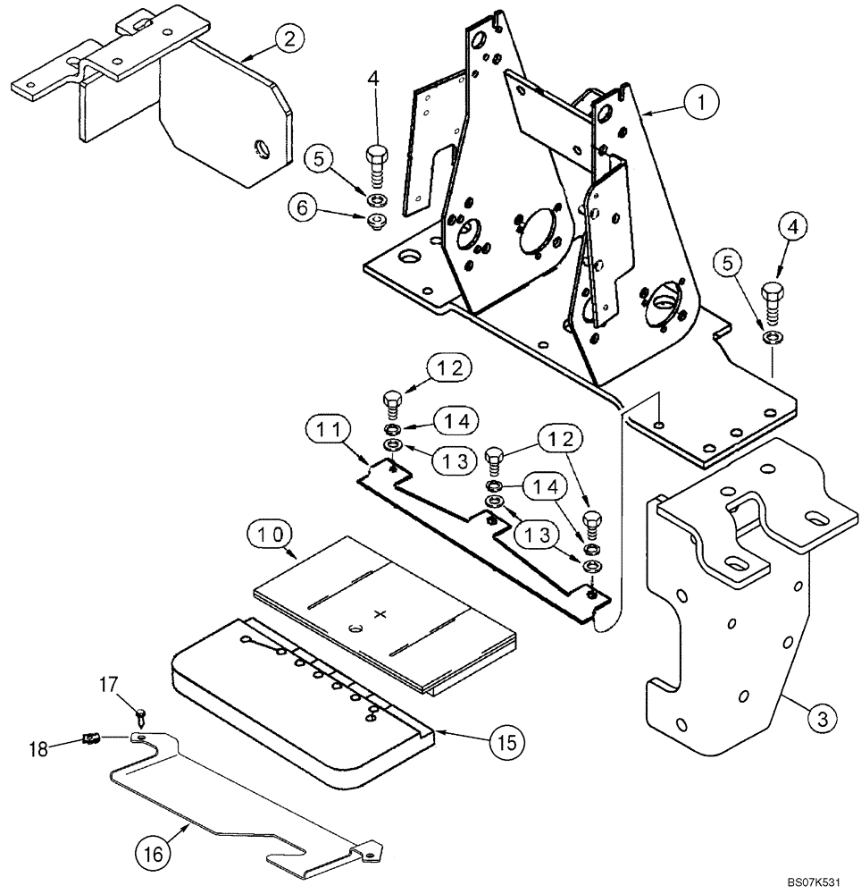 Схема запчастей Case 580M - (09-12) - BACKHOE CONTROL TOWER SUPPORT AND SEALS, WITHOUT PILOT CONTROLS (09) - CHASSIS/ATTACHMENTS