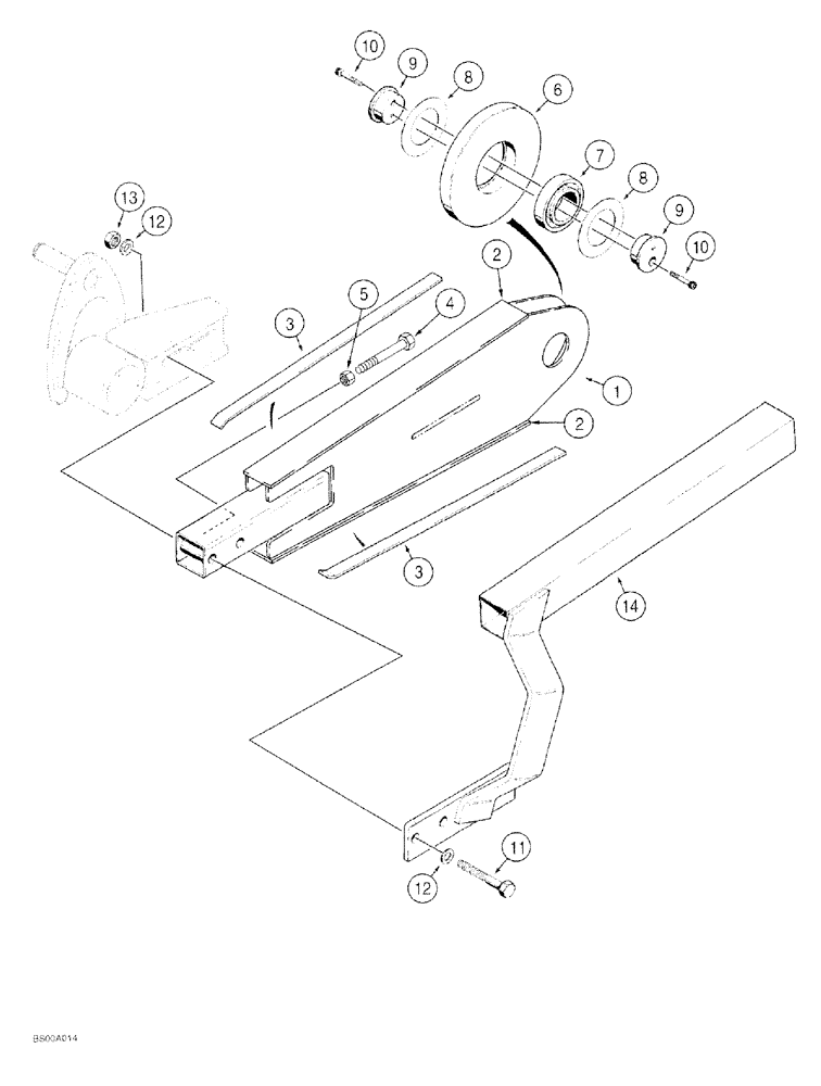 Схема запчастей Case 60 - (09-013A) - ROLLER BOOM, 24 INCH DIGGING DEPTH WITH TWO BOLT CHAIN ADJUSTMENT 