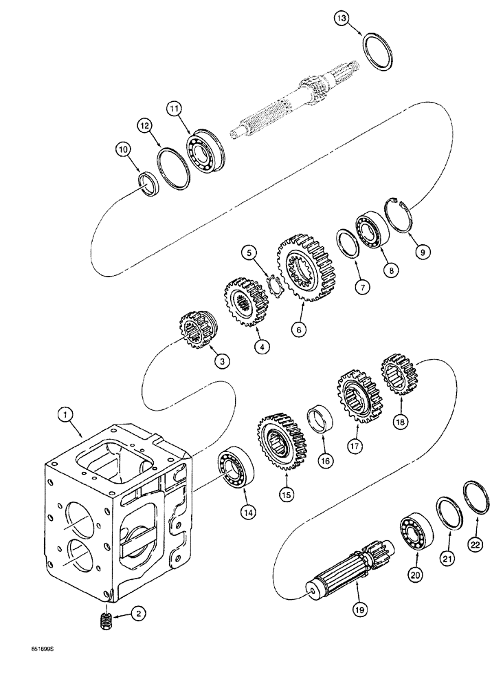 Схема запчастей Case 760 - (06-036) - TRANSMISSION, HOUSING AND GEARS (21) - TRANSMISSION