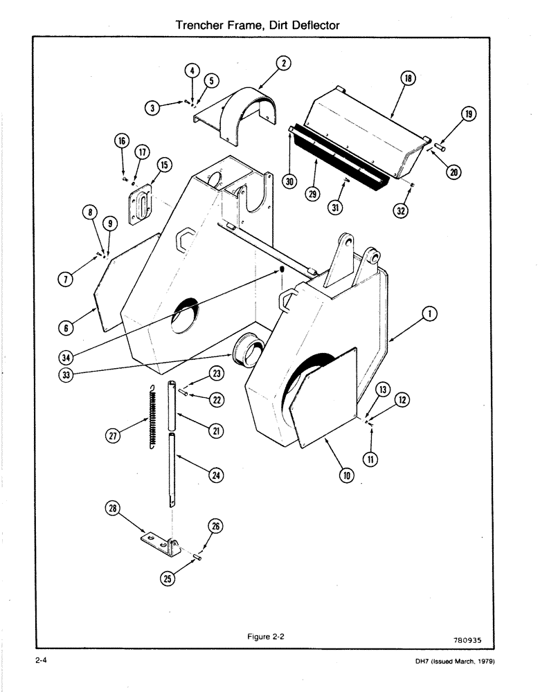 Схема запчастей Case DH7 - (2-04) - TRENCHER FRAME, DIRT DEFLECTOR (89) - TOOLS