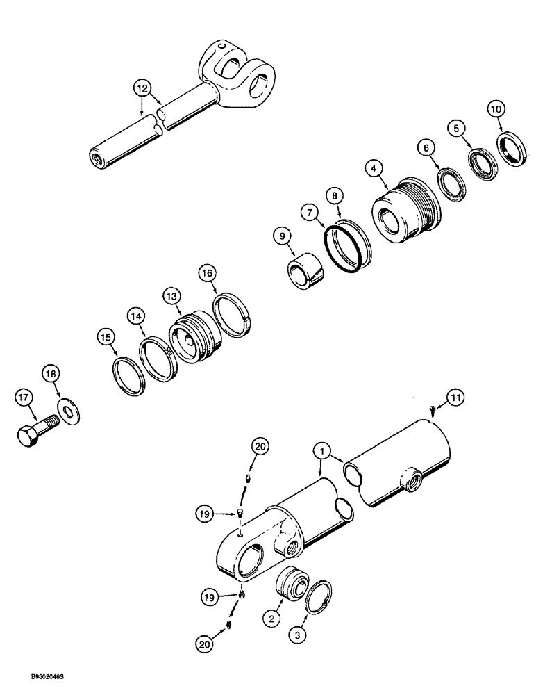 Схема запчастей Case 721B - (5-20) - STEERING CYLINDER (05) - STEERING