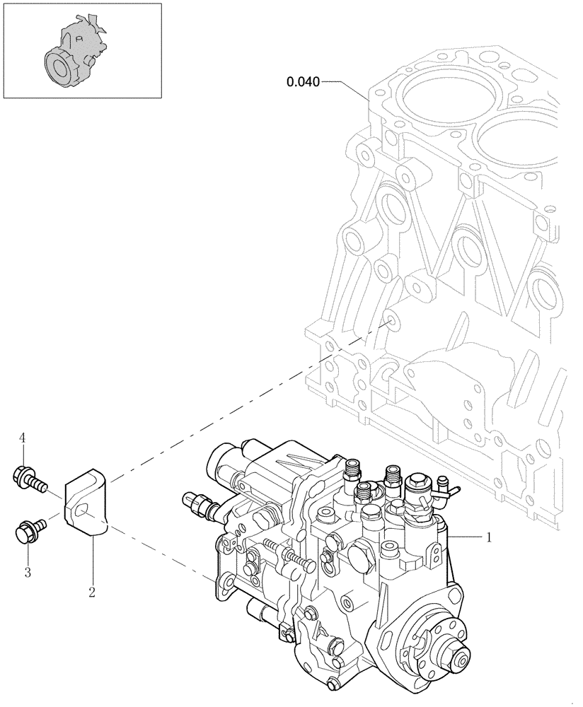 Схема запчастей Case CX27B - (0.140[01]) - FUEL INJECTION PUMP (00) - GENERAL