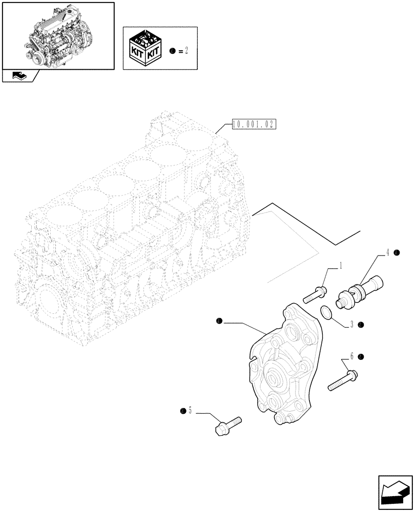 Схема запчастей Case F2CE9684U E151 - (10.304.01) - PUMP, ENGINE OIL & RELATED PARTS (504133121) (01) - ENGINE