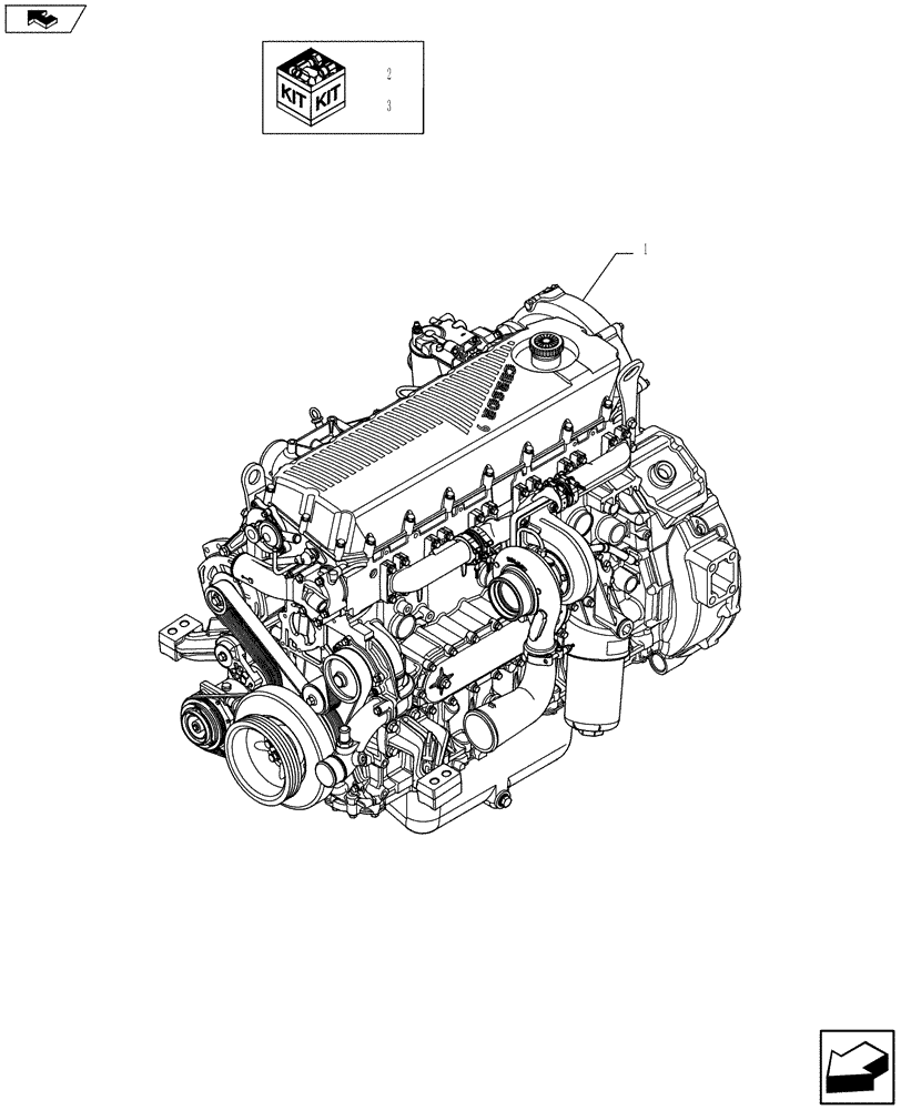 Схема запчастей Case F2CE9684C E017 - (10.001.01) - ENGINE ASSY (504160465) (01) - ENGINE