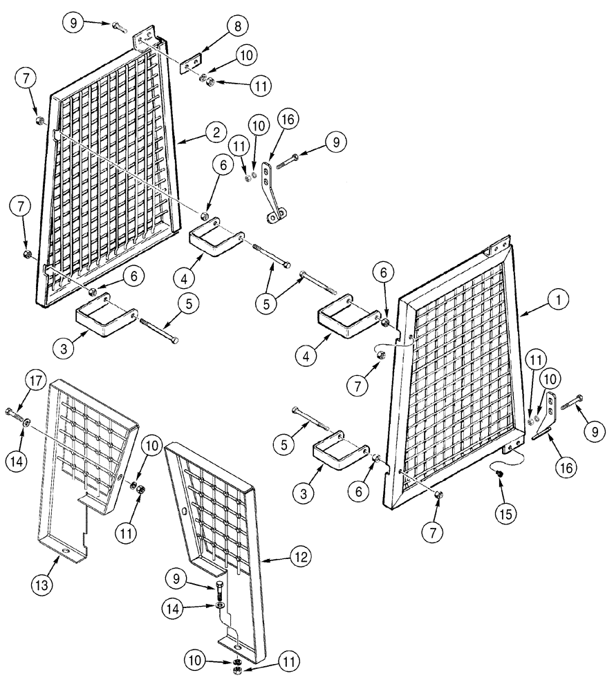 Схема запчастей Case 650H - (09-23) - CANOPY, ROPS SCREENS (09) - CHASSIS