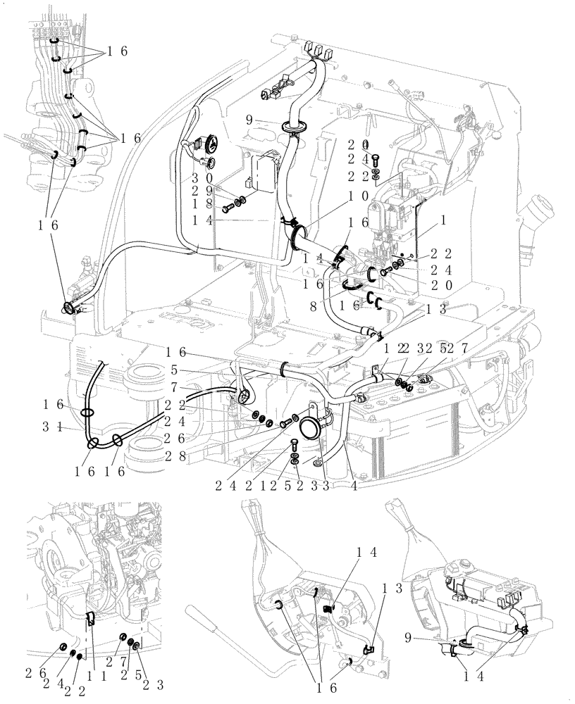 Схема запчастей Case CX31B - (1.220[08]) - ELECTRIC SYSTEM CHASSIS UPPER (55) - ELECTRICAL SYSTEMS