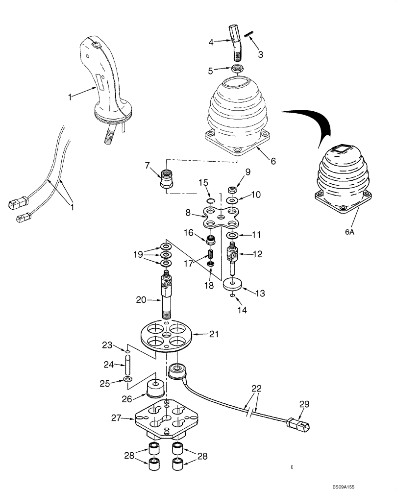 Схема запчастей Case 621E - (08-29A) - VALVE ASSY - JOYSTICK CONTROL (08) - HYDRAULICS