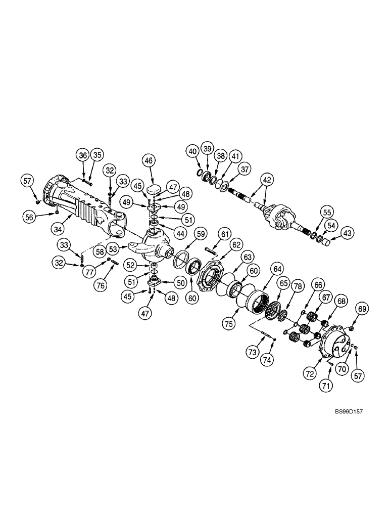 Схема запчастей Case 686GXR - (6-10) - FRONT AND REAR AXLE, PLANETARY RING GEARS AND SWIVEL (06) - POWER TRAIN