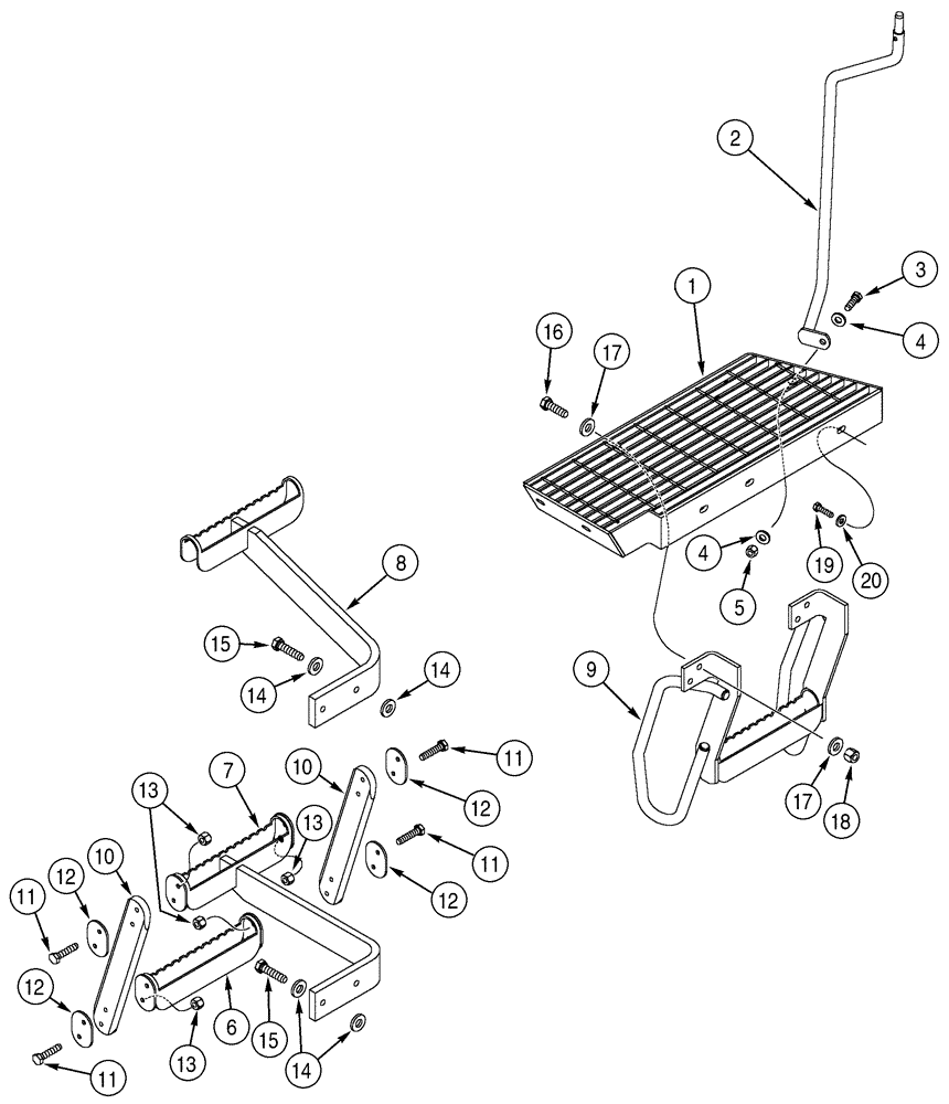 Схема запчастей Case 921C - (09-33) - FENDERS, REAR - STEPS (09) - CHASSIS