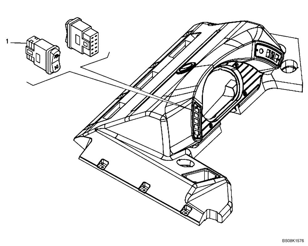 Схема запчастей Case 330B - (67A00002037[001]) - SWITCH INSTAL, ROTATING BEACON (P.I.N. HHD0330BN7PG57000 AND AFTER) (84165363) (13) - Electrical System / Decals