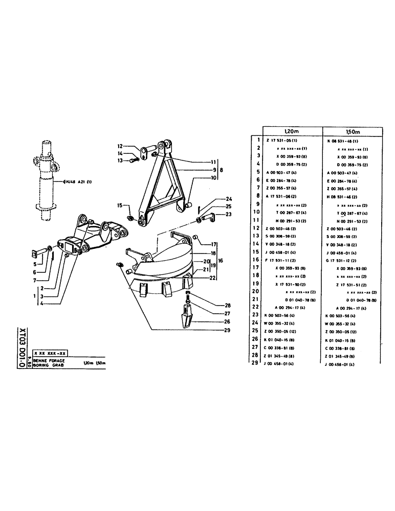 Схема запчастей Case 160CL - (349) - BORING GRAB (18) - ATTACHMENT ACCESSORIES