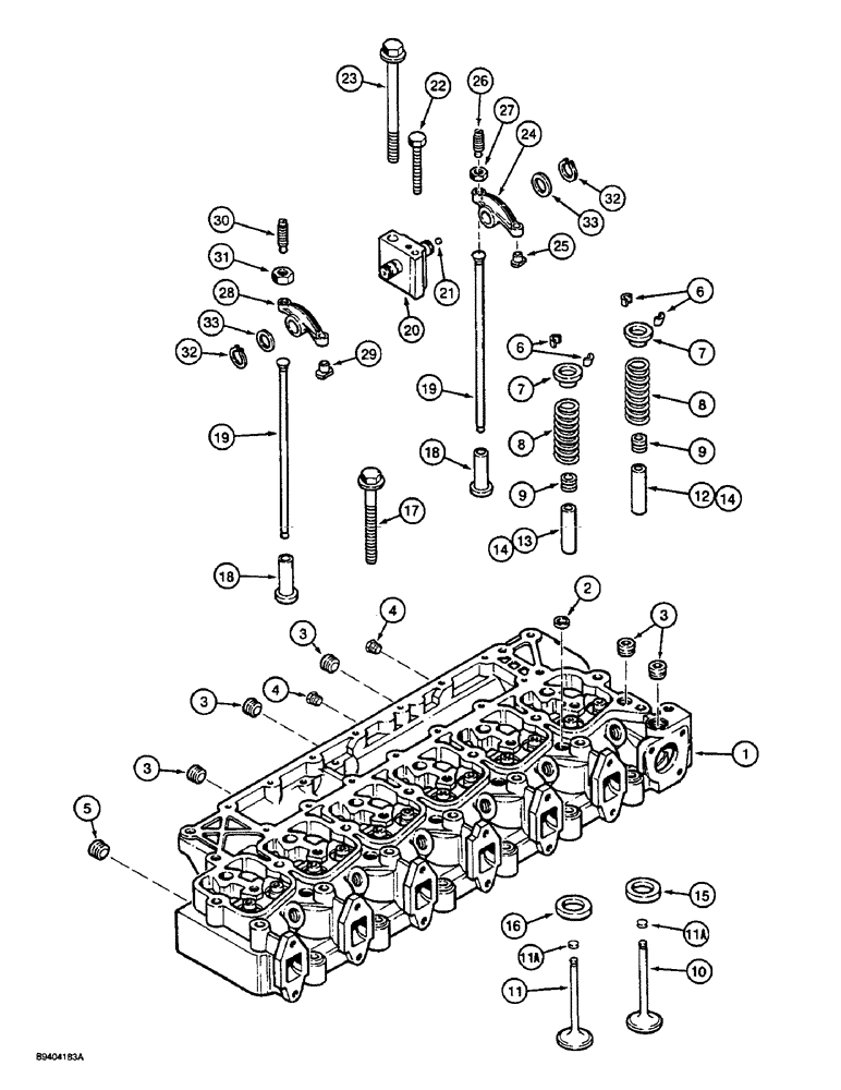 Схема запчастей Case 1088 - (2-42) - CYLINDER HEAD AND VALVE MECHANISM, 6T-590 ENGINE (02) - ENGINE