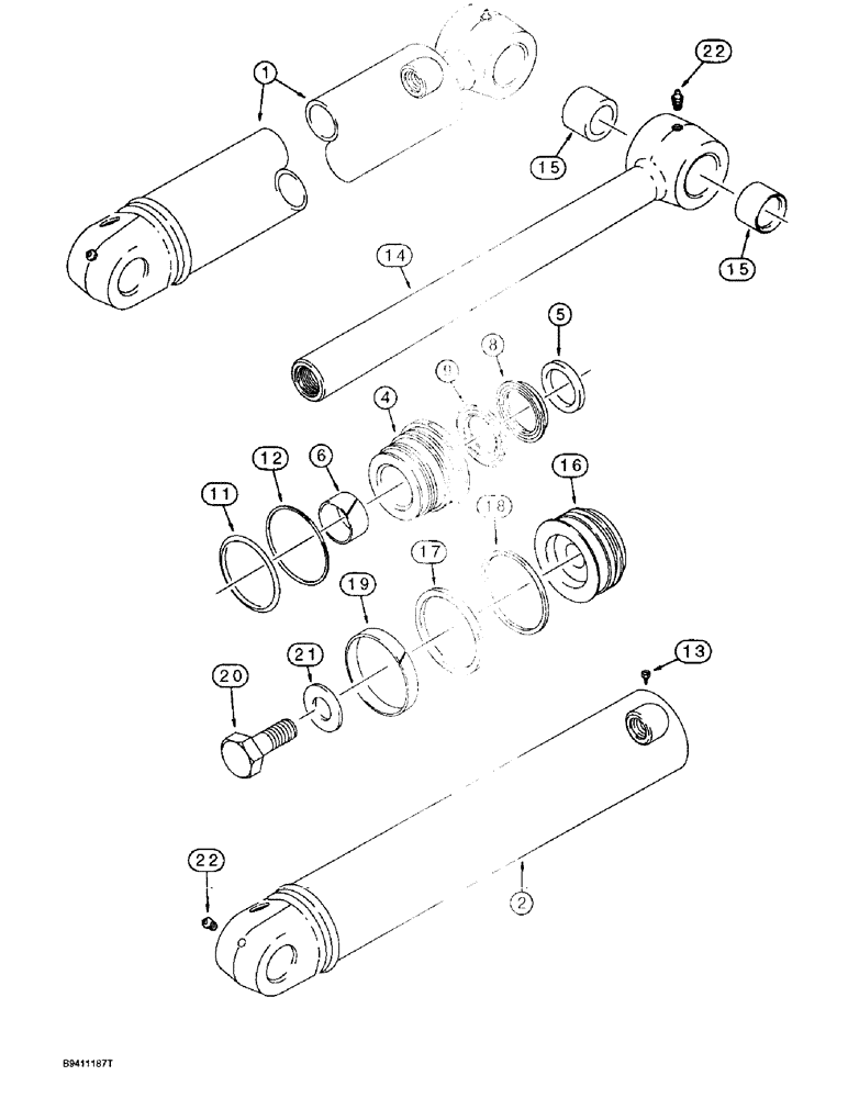 Схема запчастей Case 570LXT - (8-134) - BACKHOE DIPPER CYLINDER (08) - HYDRAULICS