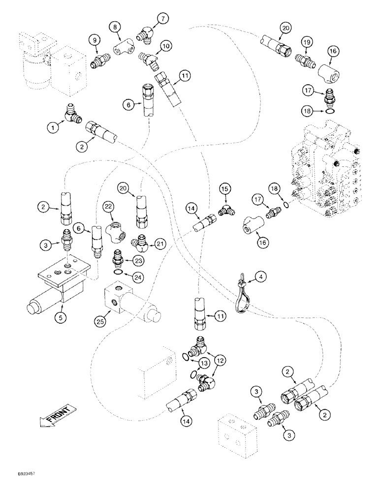 Схема запчастей Case 9030 - (8-36) - HYDRAULIC CONTROL CIRCUIT, CONTROL SHUTOFF SOLENOID TO FILTER AND MANIFOLD (08) - HYDRAULICS