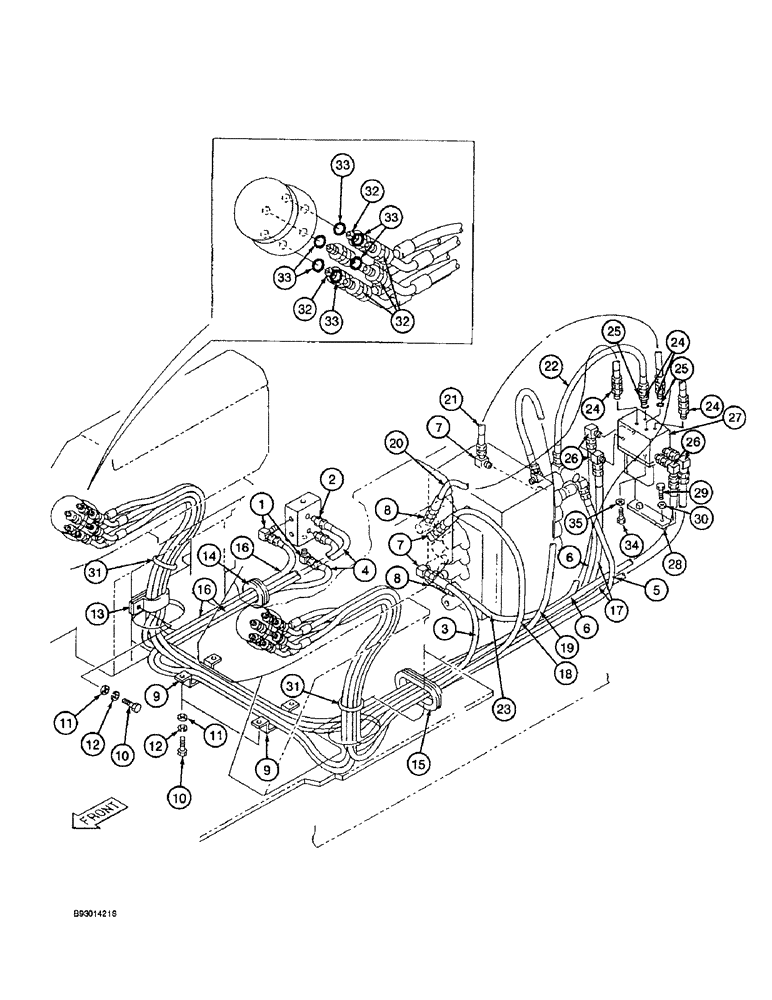 Схема запчастей Case 9010 - (8-26) - HYDRAULIC CONTROL CIRCUIT, HAND CONTROLLERS TO MAIN CONTROL VALVE (08) - HYDRAULICS