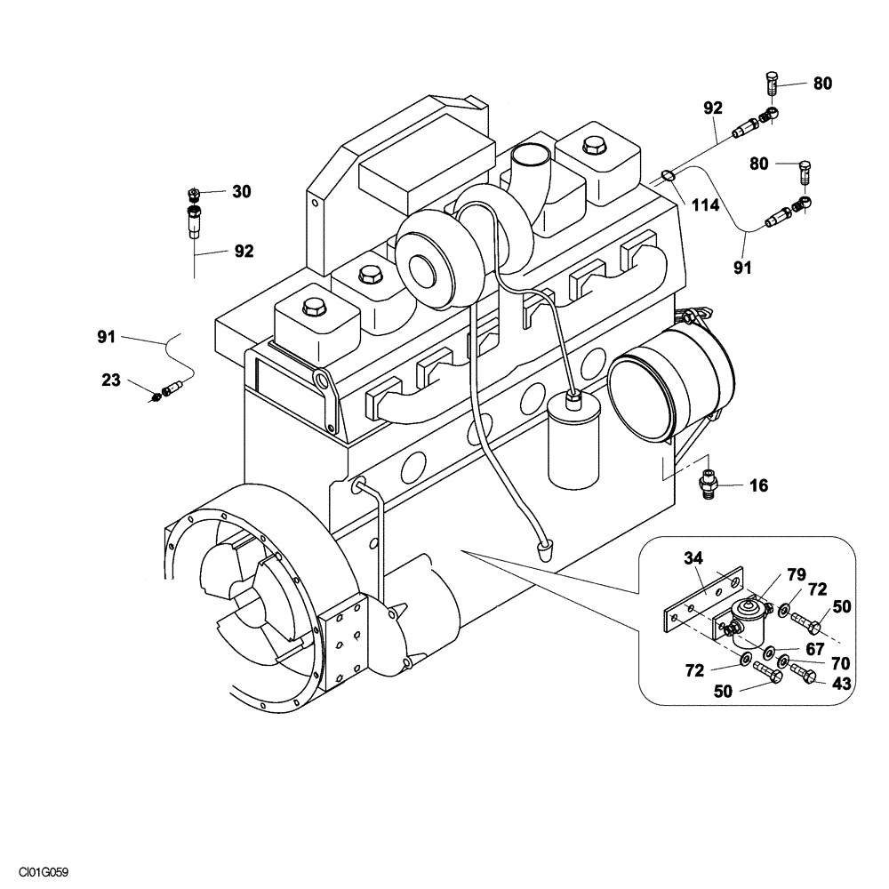 Схема запчастей Case SV208 - (03-001-00[01]) - FUEL SYSTEM (03) - FUEL SYSTEM