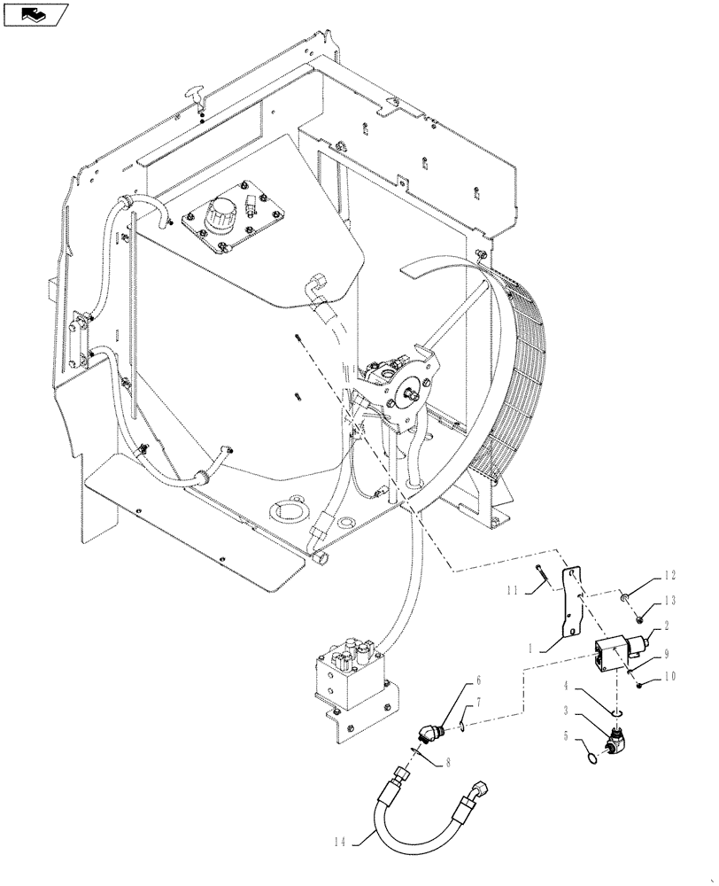 Схема запчастей Case 721F - (35.526.01) - CAB HEAT LOAD VALVE INSTALLATION (35) - HYDRAULIC SYSTEMS