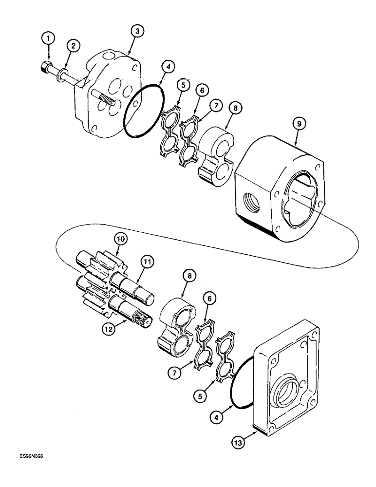 Схема запчастей Case 9060B - (8-222) - 170970A1 HYDRAULIC MOTOR ASSEMBLY (08) - HYDRAULICS