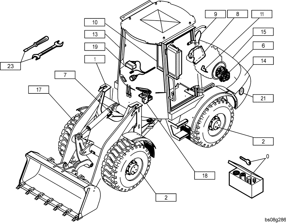 Схема запчастей Case 21D - (00.100[2988591000]) - BASIC MACHINE (00) - GENERAL & PICTORIAL INDEX