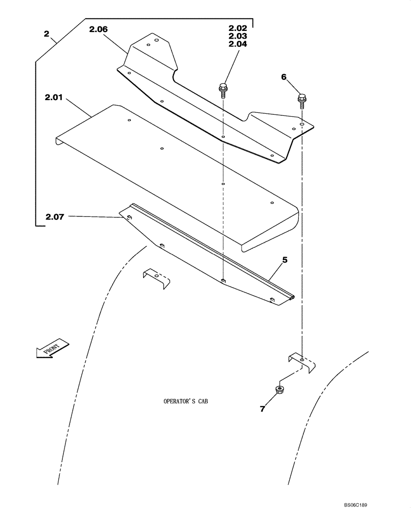 Схема запчастей Case CX800 - (09-44) - RAIN DEFLECTOR (09) - CHASSIS