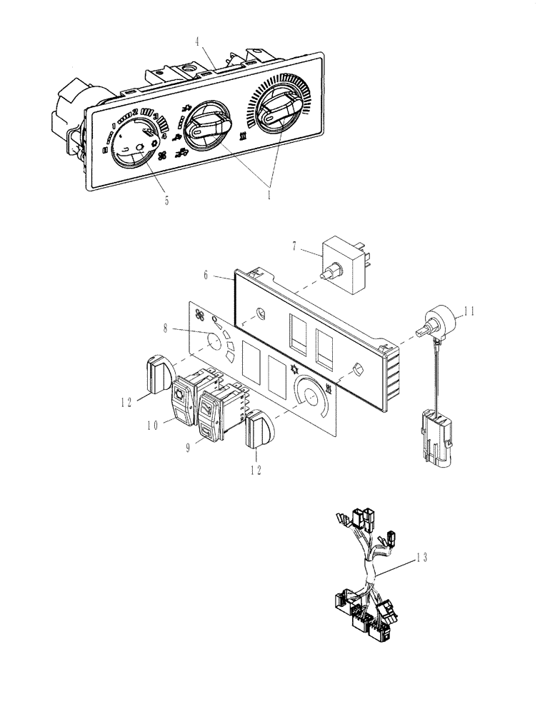 Схема запчастей Case 621E - (09-78) - AIR CONDITIONING - CONTROL (09) - CHASSIS