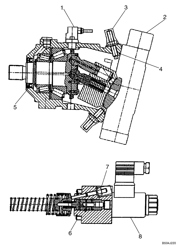 Схема запчастей Case 750K - (06-11) - HYDROSTATIC MOTOR (06) - POWER TRAIN