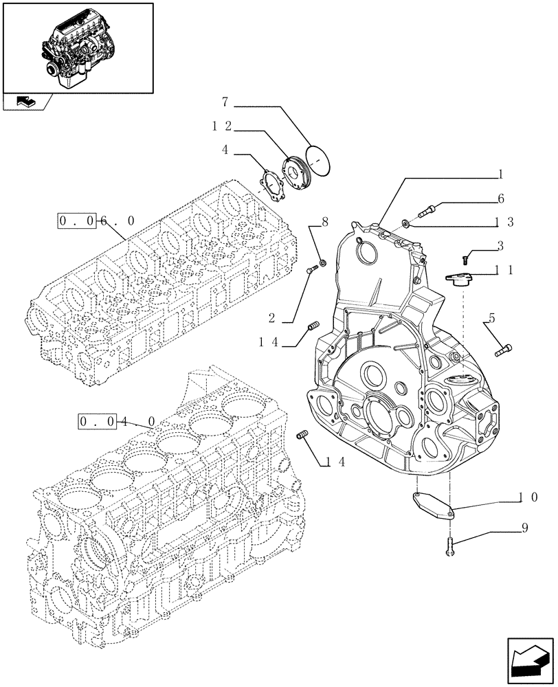 Схема запчастей Case F3AE0684N E907 - (0.04.3[01]) - FLYWHEEL CASE (504170226) 