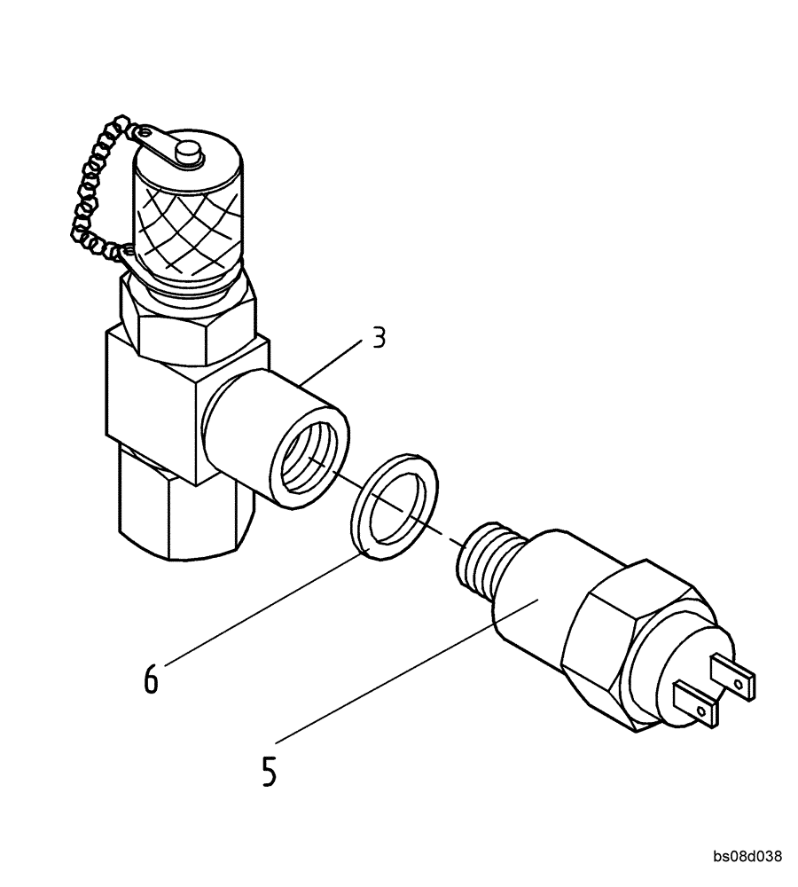 Схема запчастей Case 321E - (23.264[2944932001]) - PRESSURE SWITCH (35) - HYDRAULIC SYSTEMS