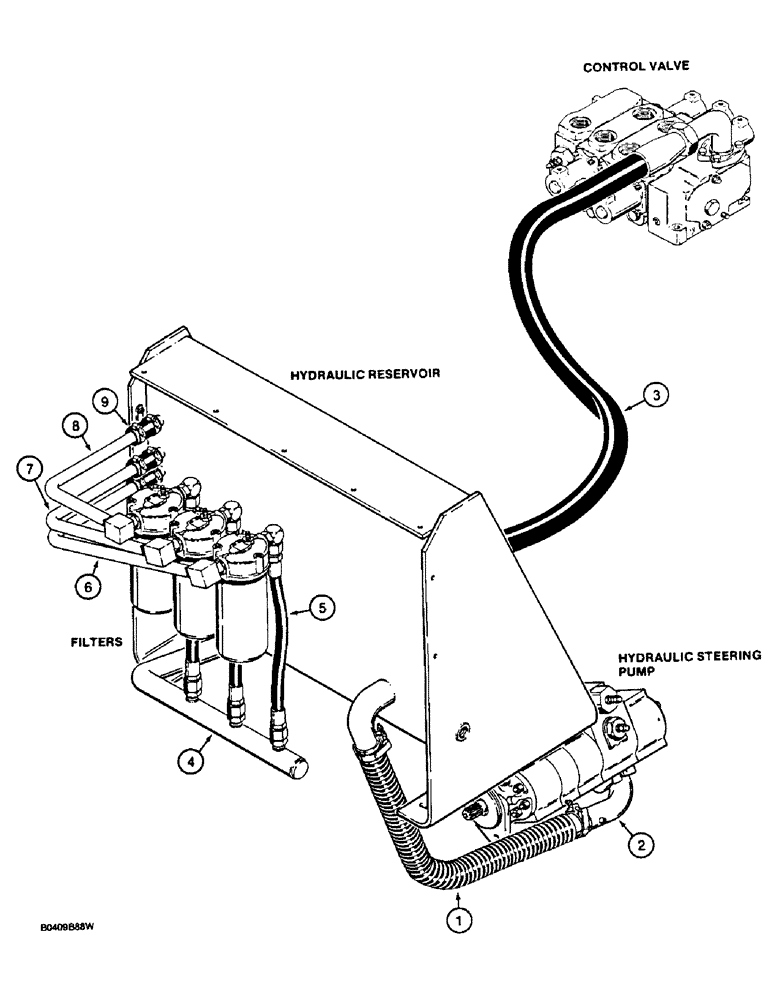 Схема запчастей Case W36 - (1-12) - PICTORIAL INDEX, BASIC HYDRAULIC CIRCUIT (00) - PICTORIAL INDEX