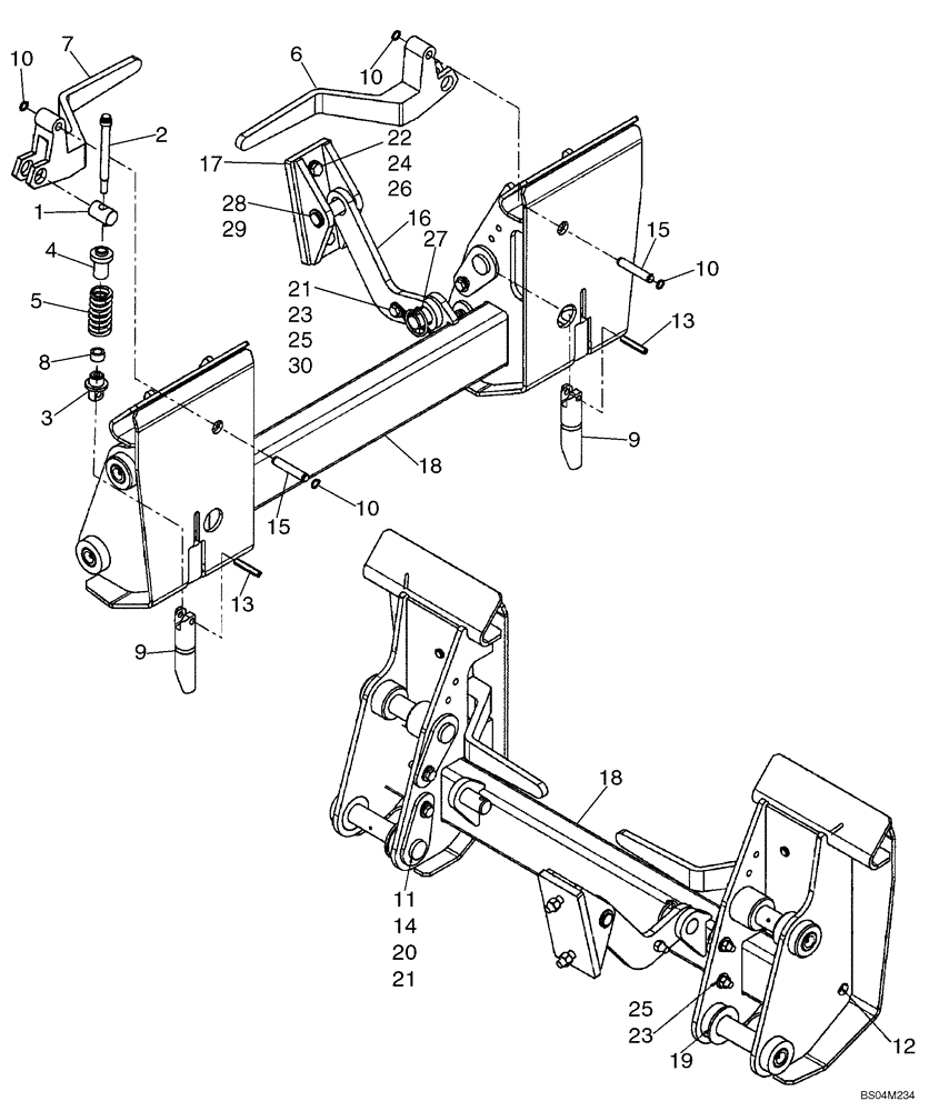 Схема запчастей Case 430 - (09-03A) - COUPLER, MECHANICAL (ITALIAN) (09) - CHASSIS