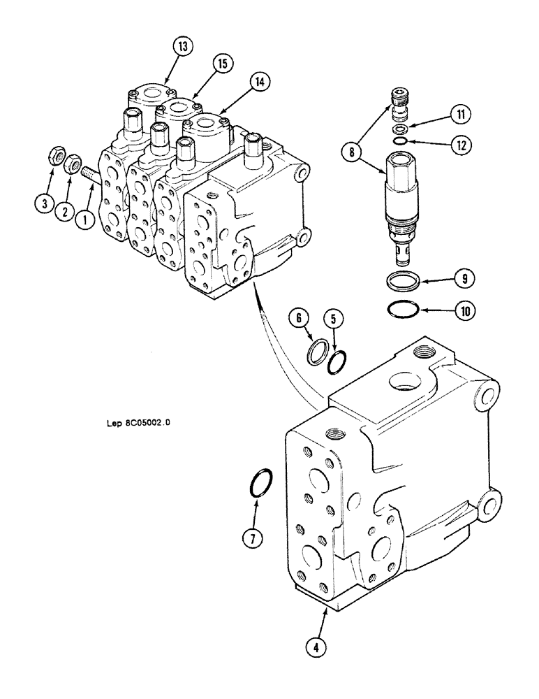 Схема запчастей Case 688C - (8C-28) - ATTACHMENT CONTROL VALVE, (10787-) (07) - HYDRAULIC SYSTEM