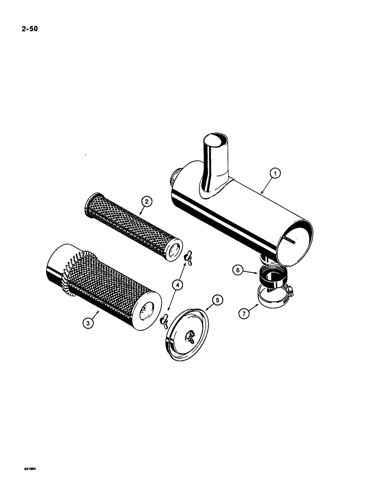 Схема запчастей Case 550 - (2-50) - AIR CLEANER (02) - ENGINE