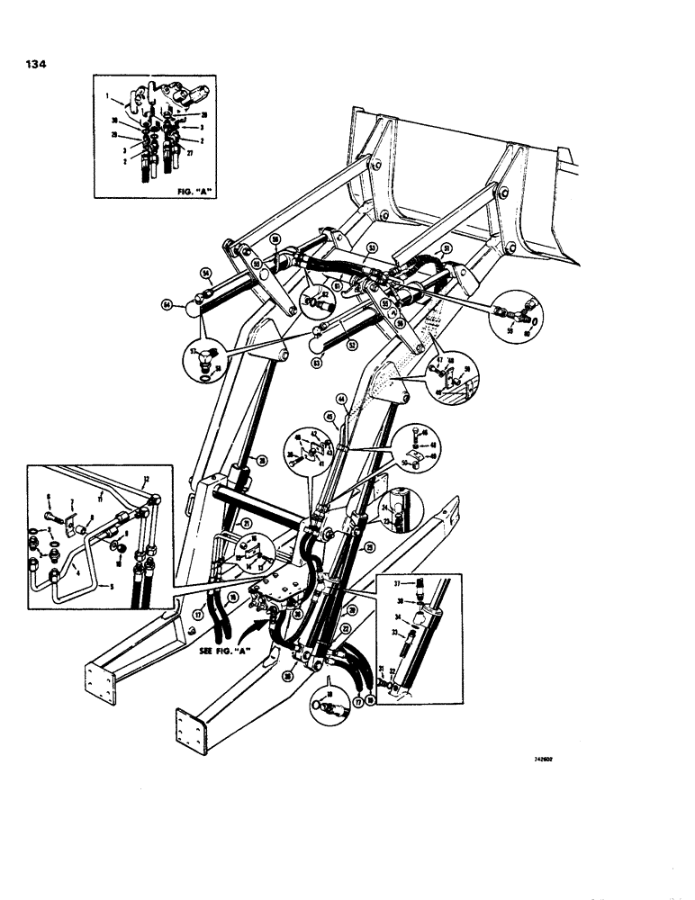 Схема запчастей Case 35 - (134) - LOADER LIFT, TILT AND, HYDRA-LEVELING HYDRAULICS 