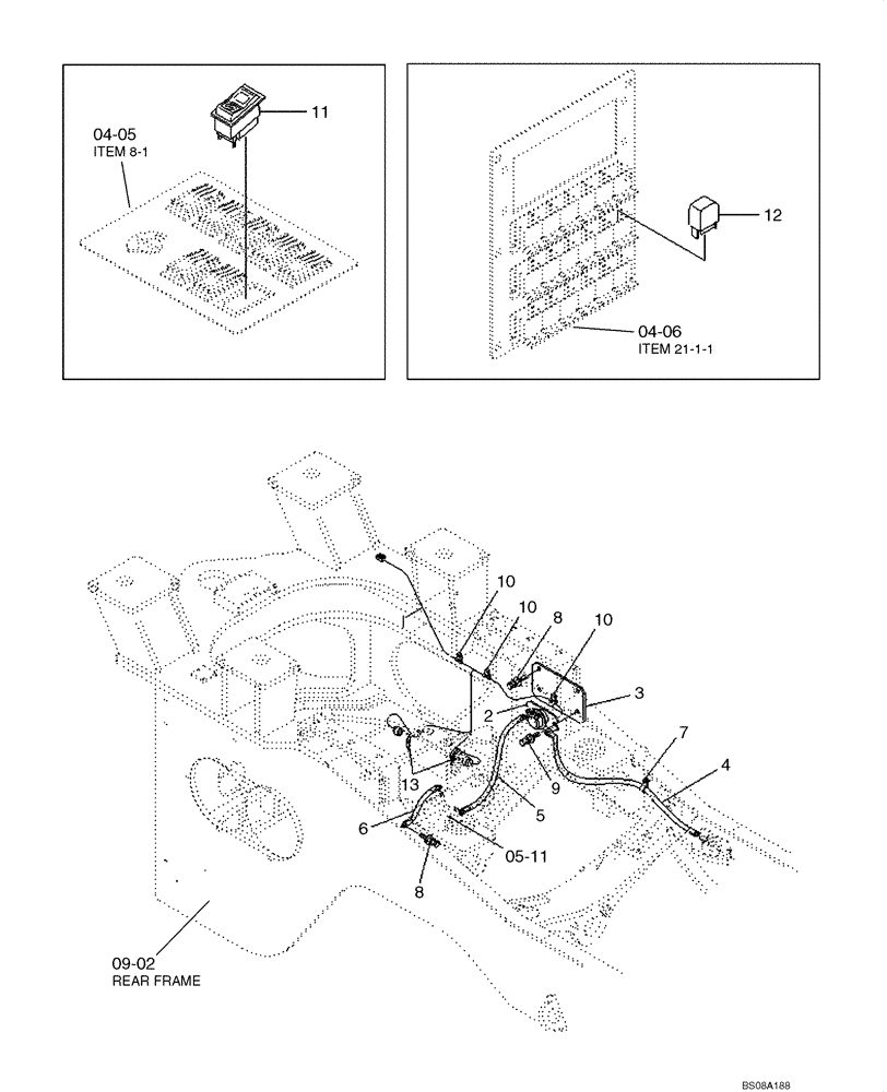 Схема запчастей Case 1221E - (04-10[01]) - EMERGENCY STEERING (87700433) (04) - ELECTRICAL SYSTEMS