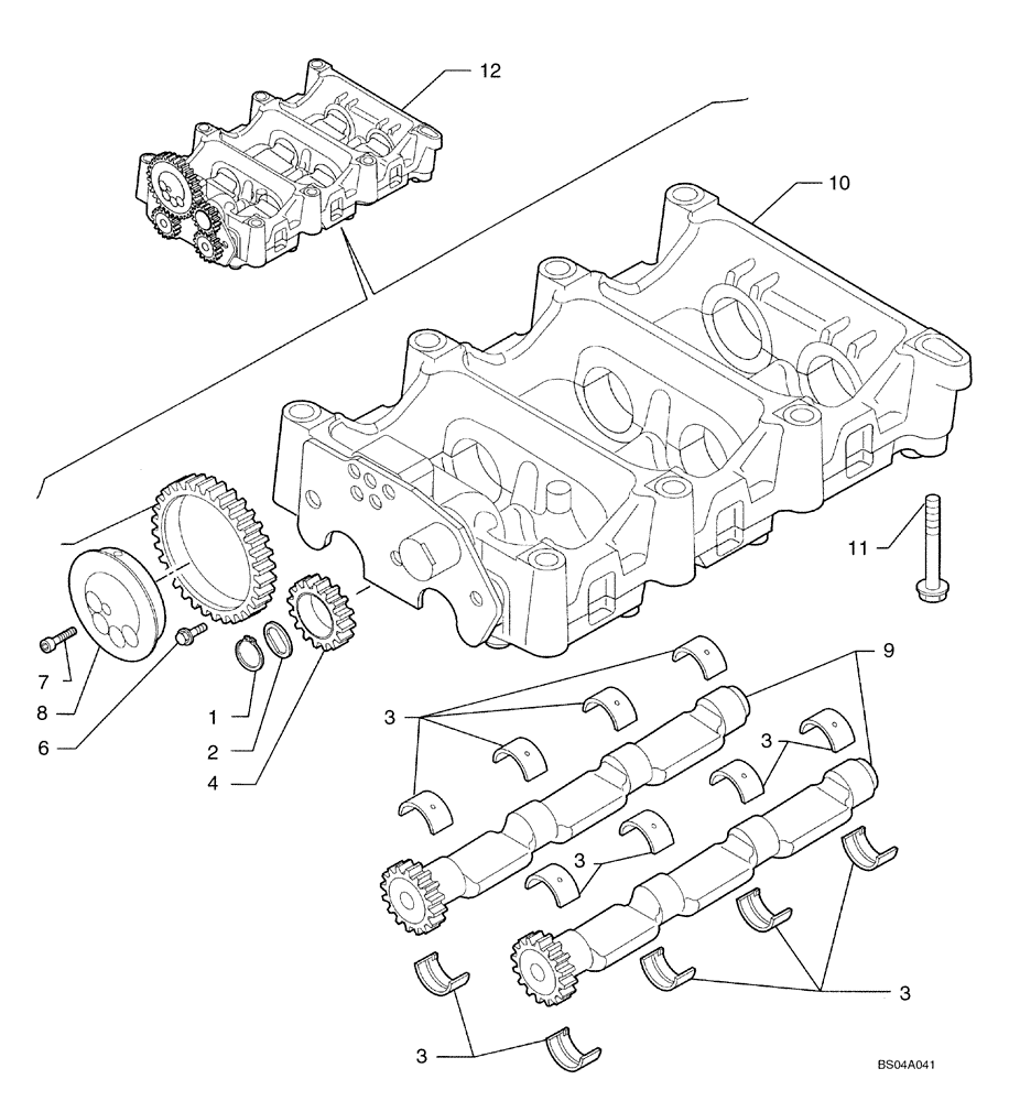 Схема запчастей Case 570MXT - (02-26) - DYNAMIC BALANCER, GEARS & SHAFTS (02) - ENGINE