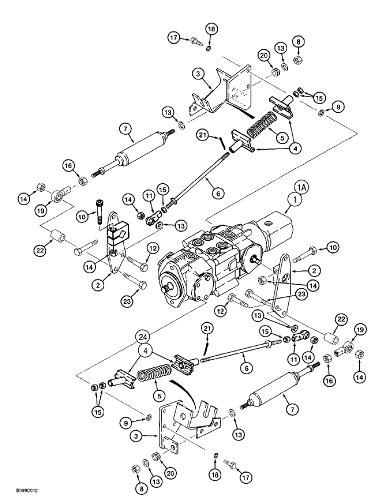 Схема запчастей Case 1838 - (6-08) - TANDEM PUMP LINKAGE (06) - POWER TRAIN