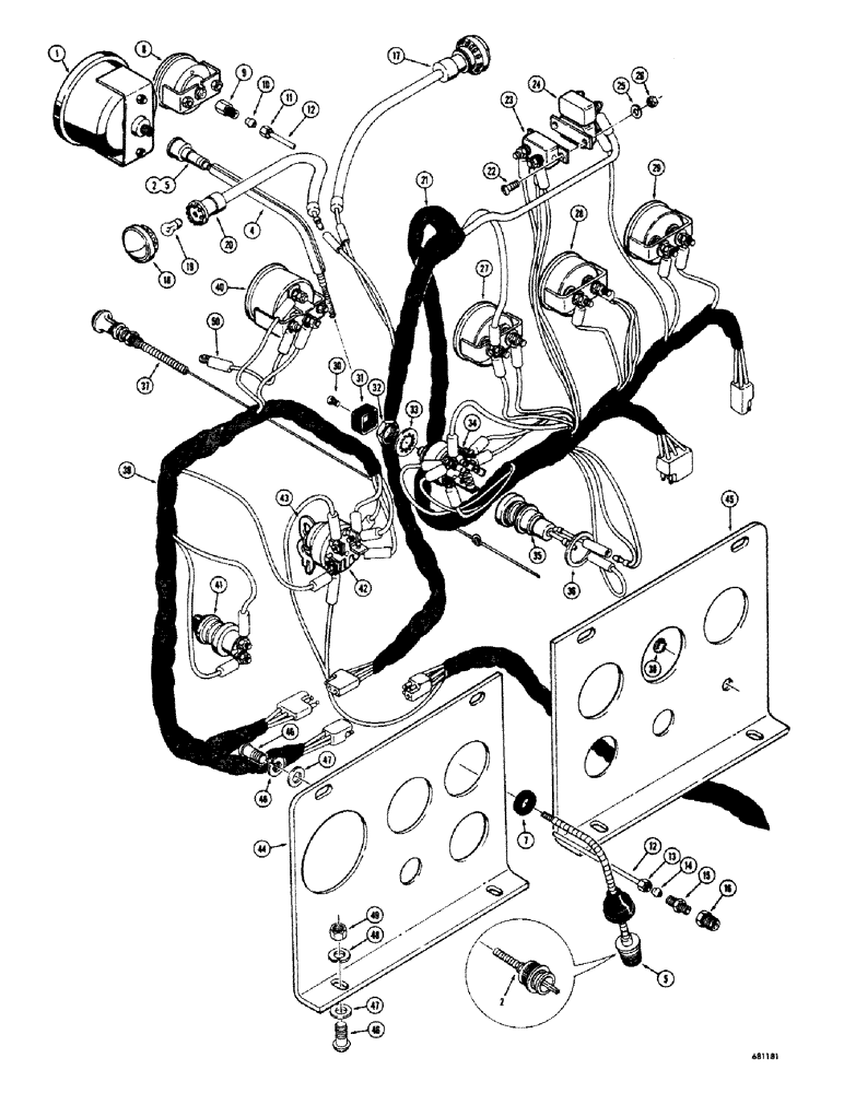 Схема запчастей Case 680CK - (074) - INSTRUMENT PANEL (55) - ELECTRICAL SYSTEMS