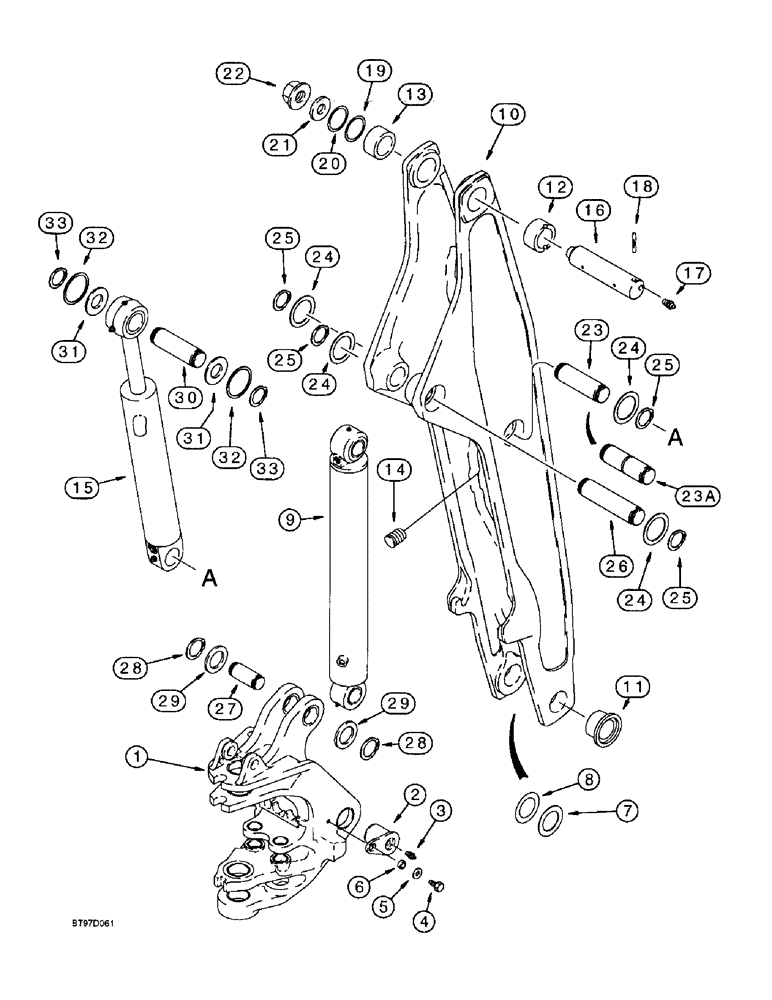 Схема запчастей Case 580SL - (9-036) - BACKHOE SWING TOWER AND BOOM (09) - CHASSIS/ATTACHMENTS